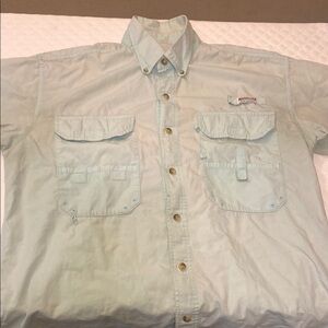 Magellan Outdoors Blue Casual Button Down Shirt Lightweight